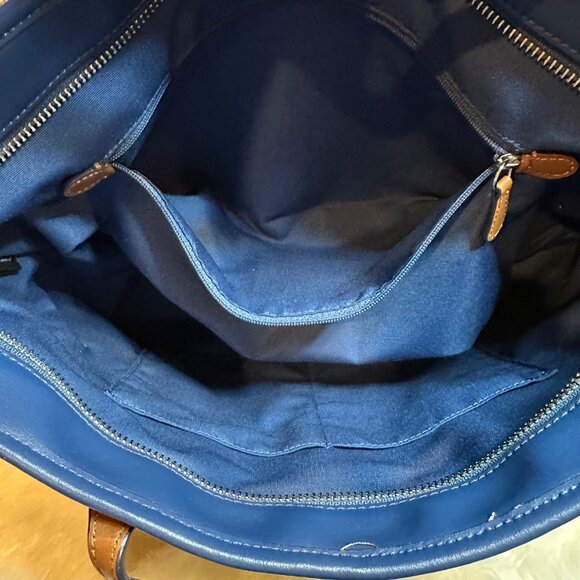 Coach Blue/Beige Floral Print Signature Coated Leather Canvas Tote - Picture 14 of 14